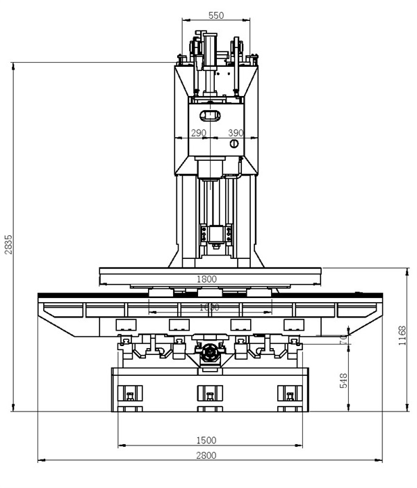 大型cnc加工中心1690床身尺寸